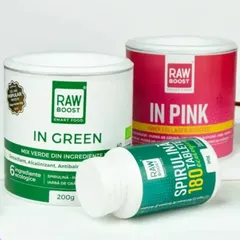Beauty & Slim - In Pink, In Green + Spirulină tablete 180 buc. CADOU | Rawboost