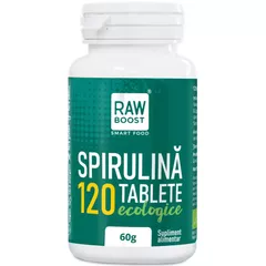 Spirulină tablete ecologice - puternic efect antiinflamator şi imunizant, 120tb flacon | Rawboost