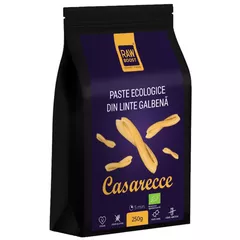Paste ecologice Casarecce din Linte Galbenă, Fără Gluten, 250g